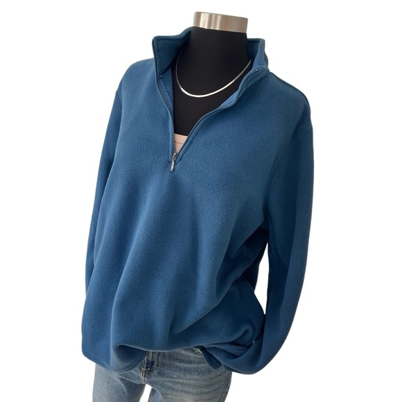 L.L. Bean Sweaters - L.L. Bean sea blue quarter zip pullover fleece Women’s XL Reg